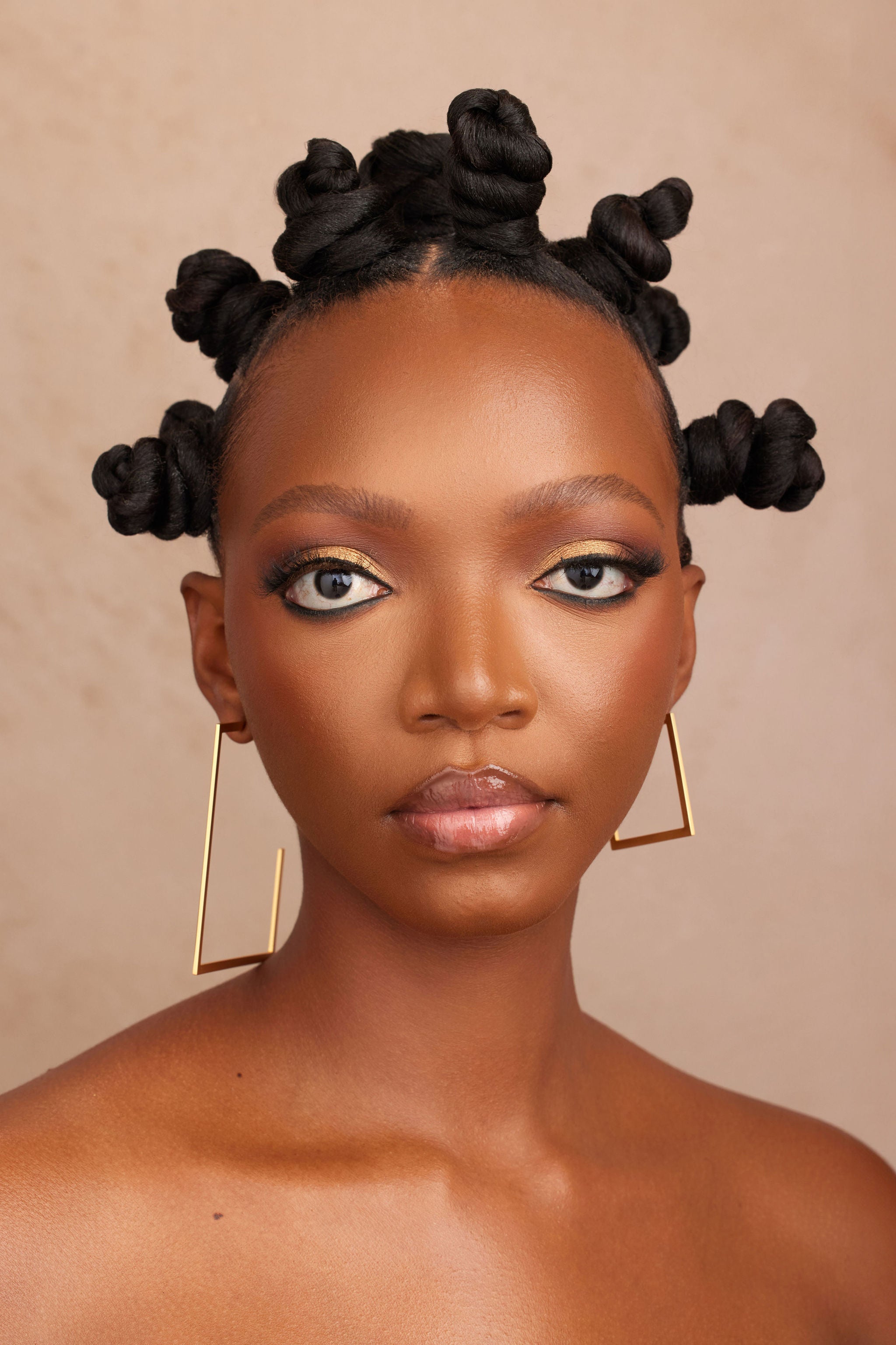 RAEN gold- earrings comparison front view