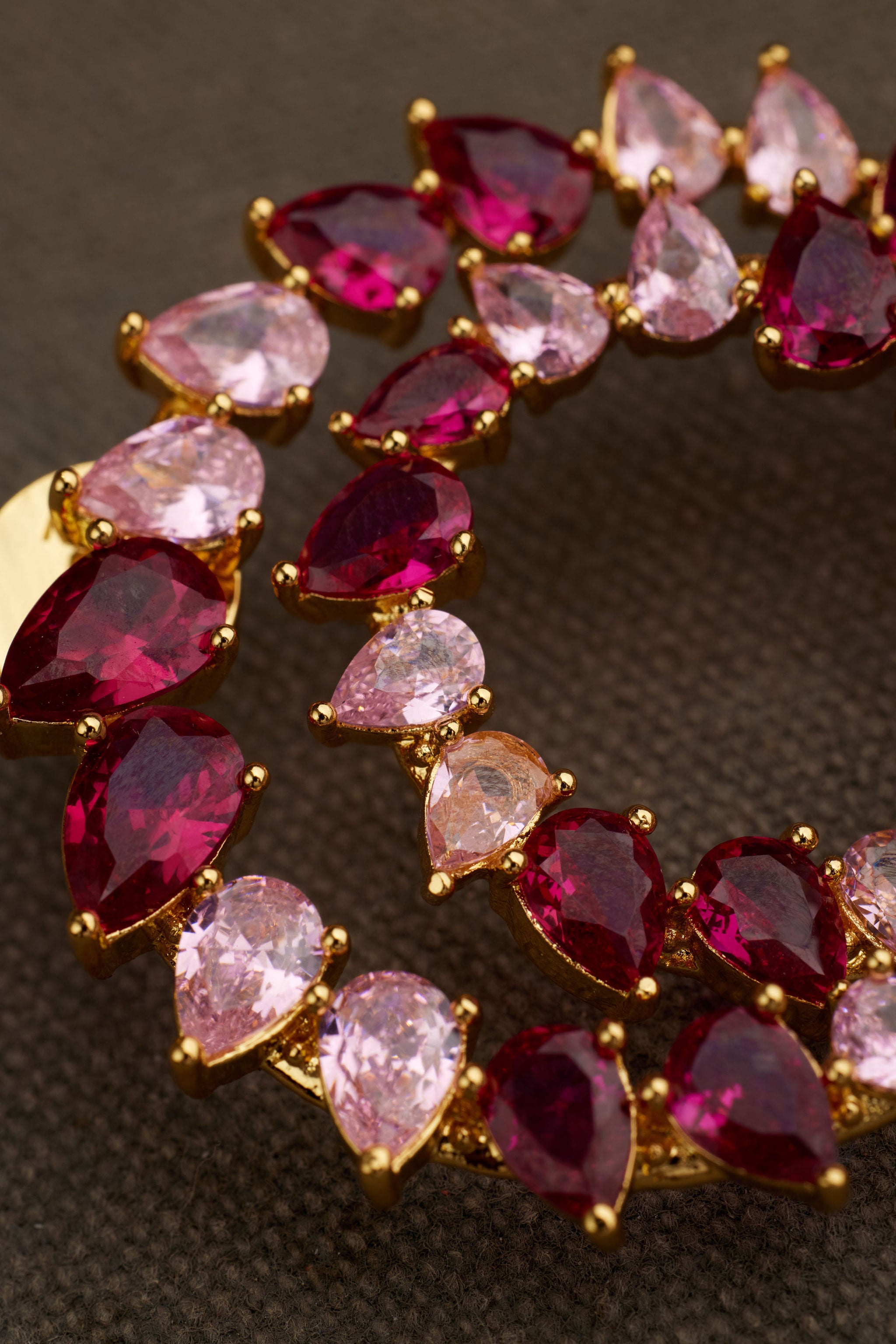 ZIZA pink crystal gold details