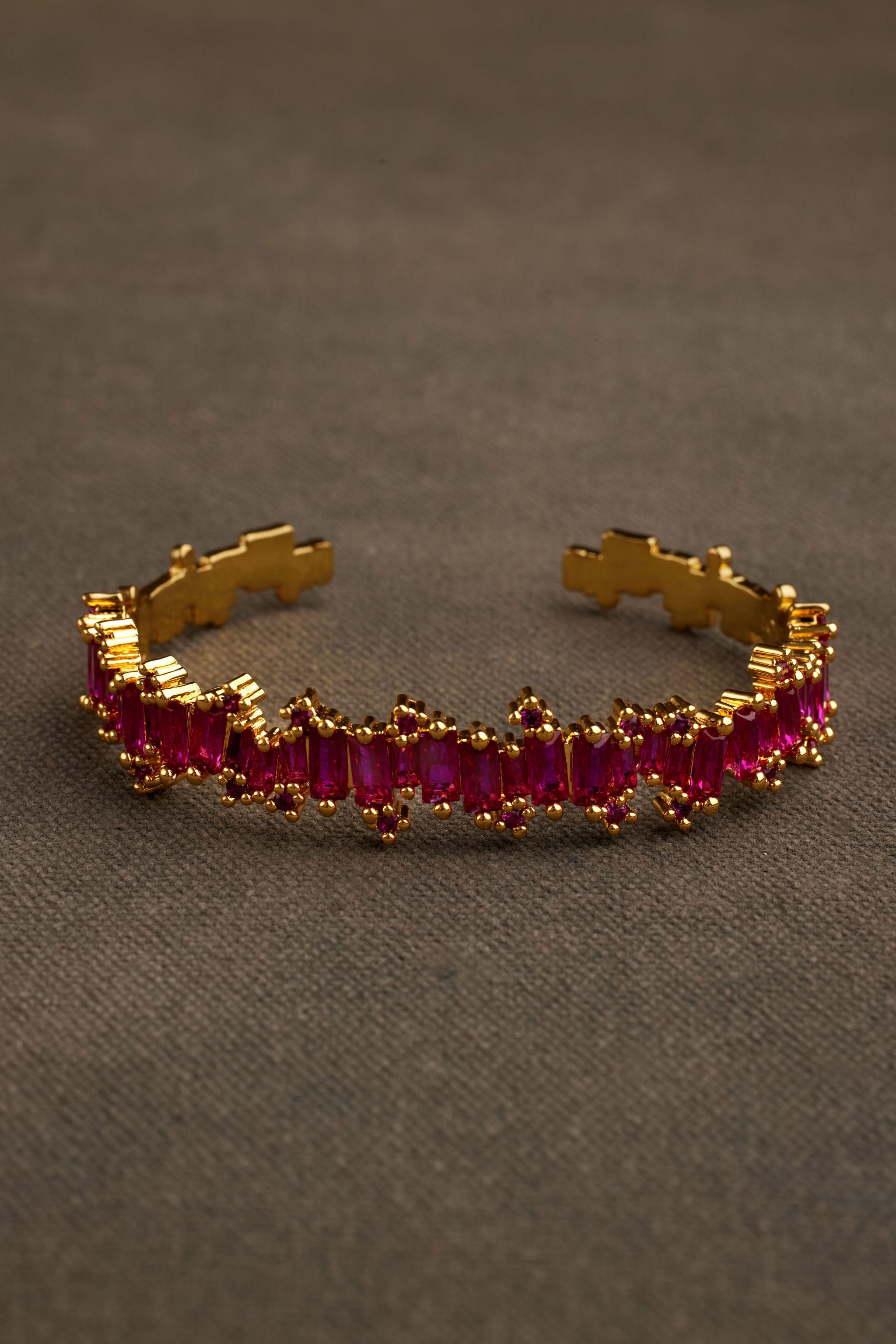 RAEL pink crystal gold bangle